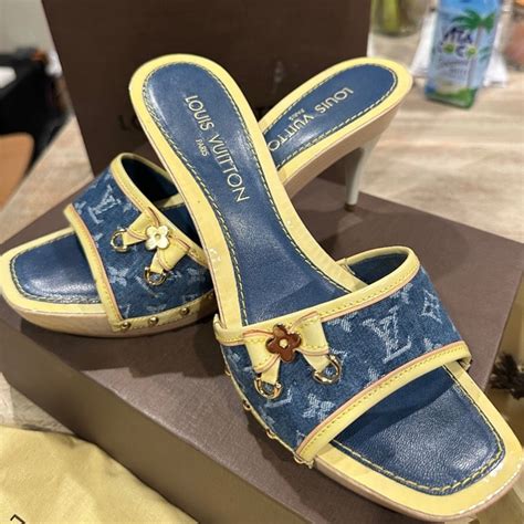 louis vuitton denim clogs|louis vuitton uncover heels.